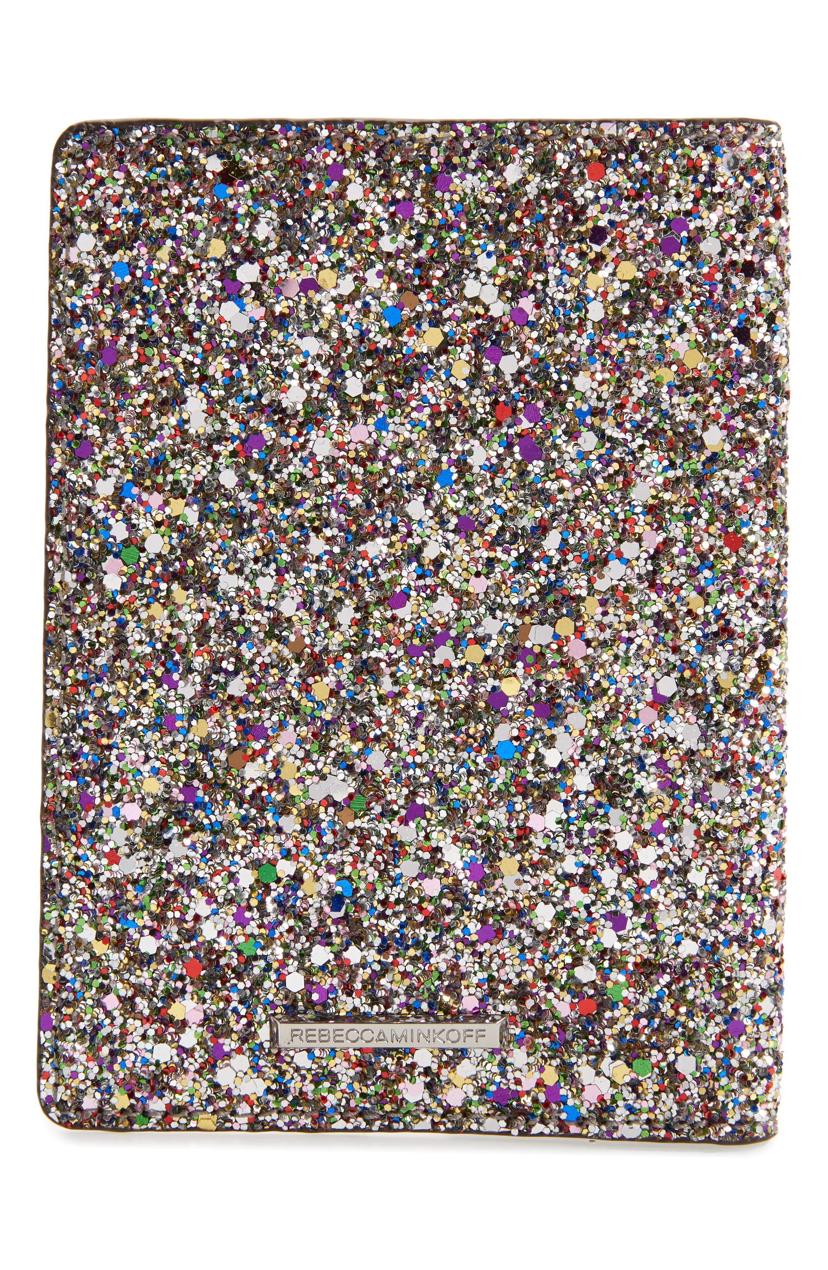 Rebecca Minkoff Glitter Passport Holder, Alternate, color, 