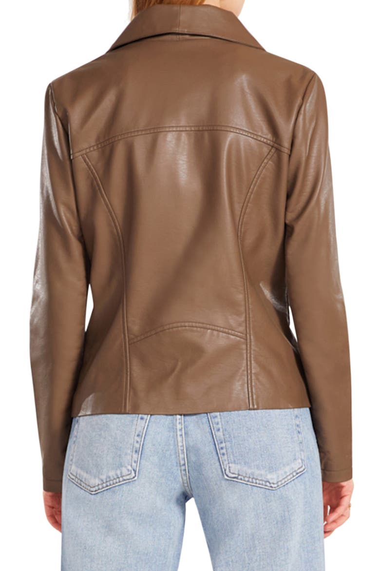 BB Dakota Up to Speed Faux Leather Moto Jacket, Alternate, color, EARTH GREEN