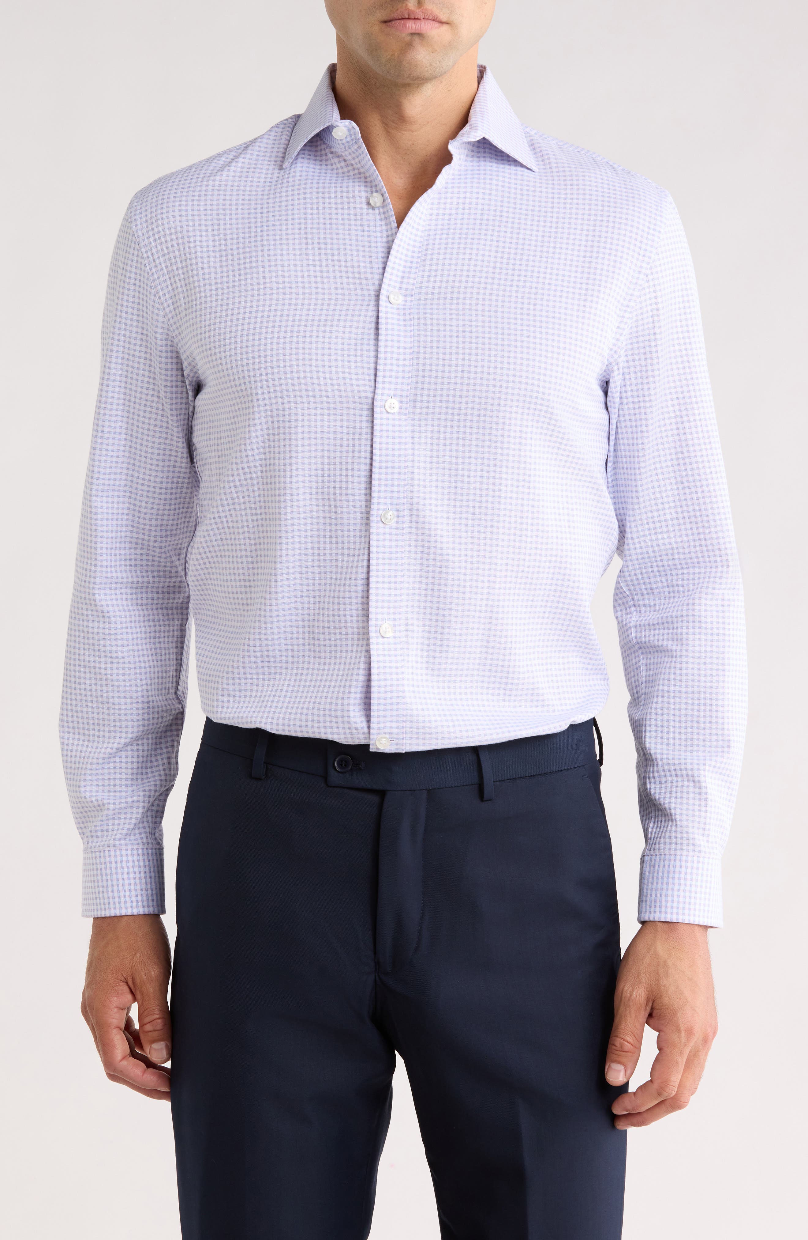 Michael Kors Slim Fit Check Print Dress Shirt