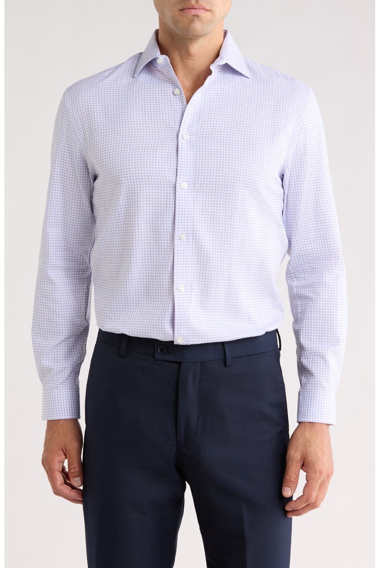 Slim Fit Check Print Dress Shirt, Main, color, PINK
