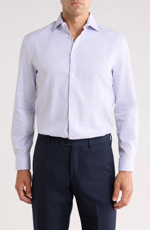 Slim Fit Check Print Dress Shirt