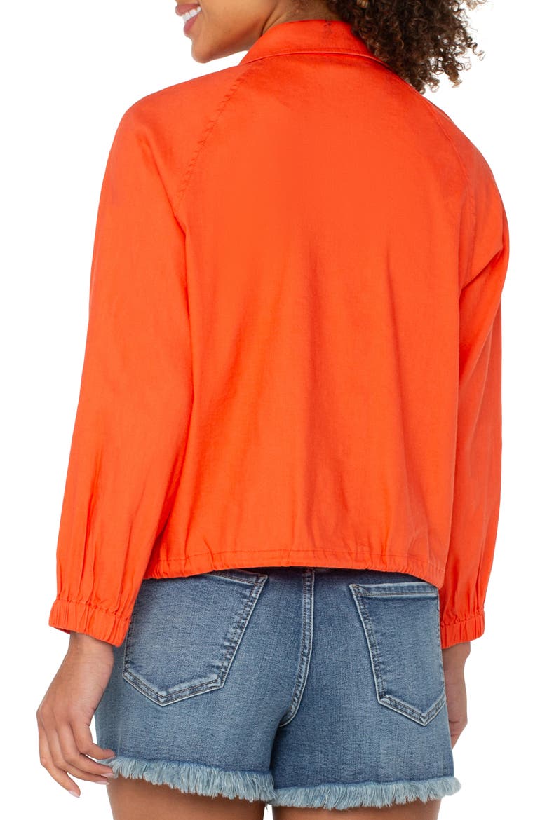 Raglan Sleeve Linen Blend Jacket, Alternate, color, CLEMENTINE
