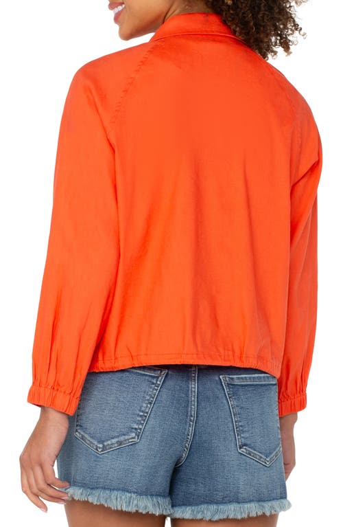 Liverpool Los Angeles Raglan Sleeve Linen Blend Jacket In Orange