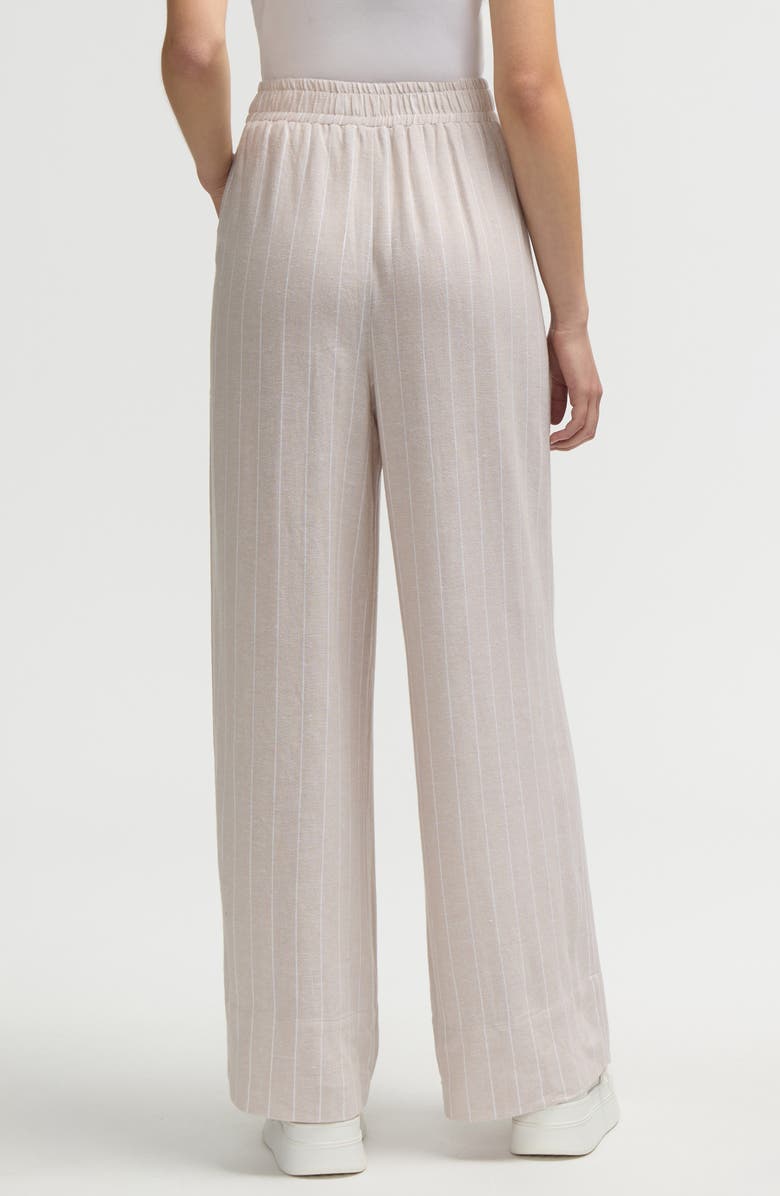 NVLT Wide Leg Pants, Alternate, color, Natural White Pinstripe