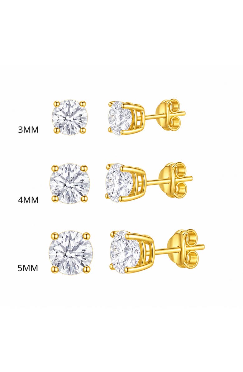 Donatello Gian Set Of 3 Gold Flashed Sterling Silver Stud Earrings, Alternate, color, Gold
