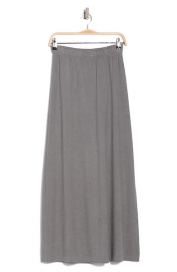 Go Couture Slit Maxi Skirt In Silver