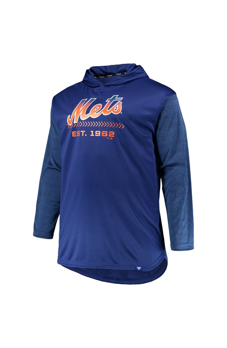 PROFILE Men's Royal/Heathered Royal New York Mets Big & Tall Wordmark Club Pullover Hoodie, Alternate, color, Royal
