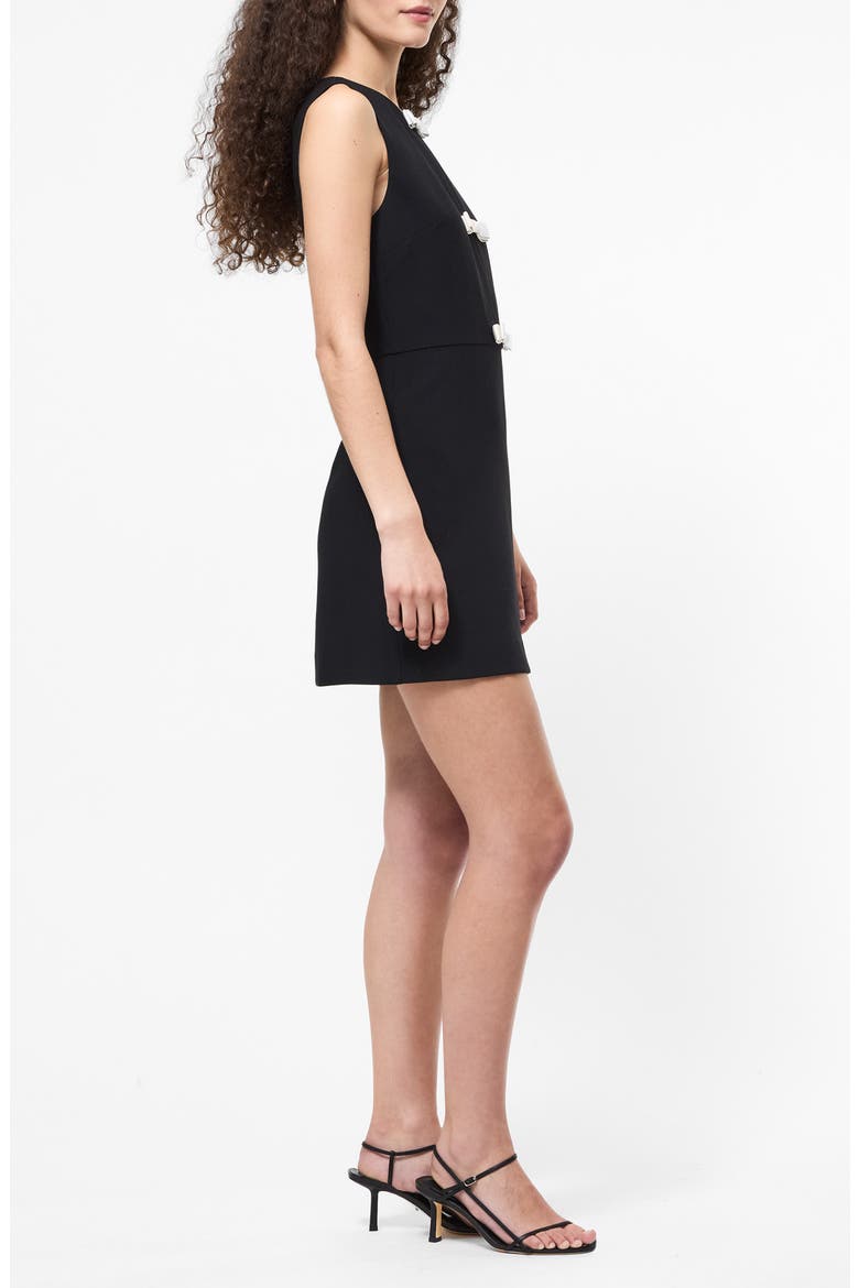 Azra Bow Front Minidress, Alternate, color, BLACK PORCELAIN CREAM