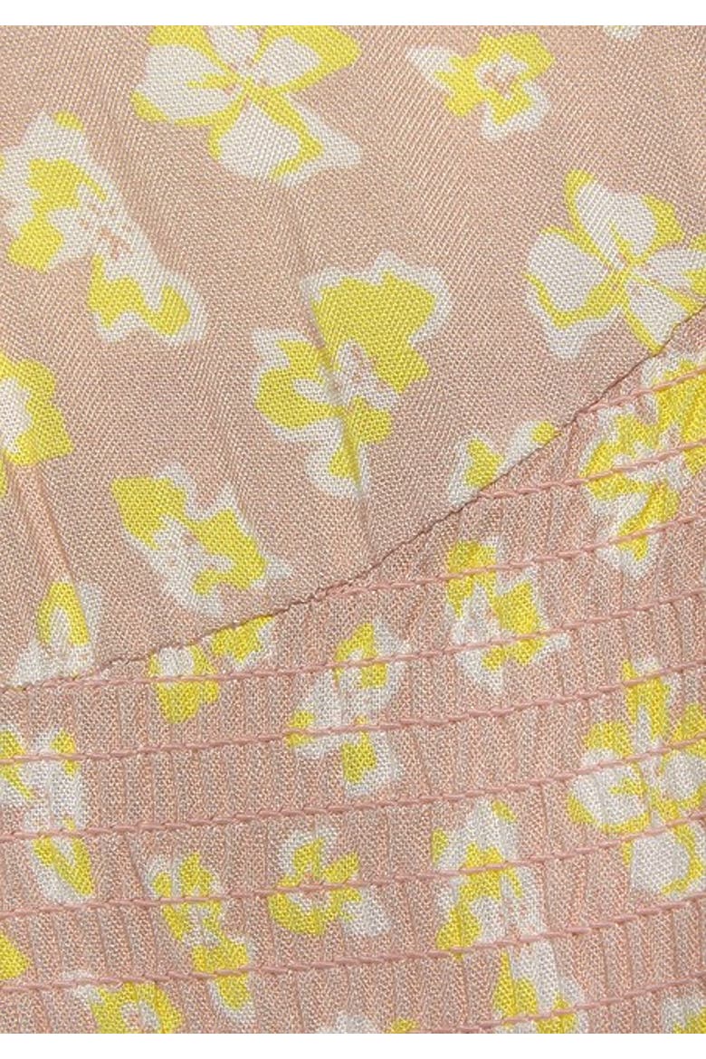 Women's Floral V-Neck Dress, Alternate, color, Taupe Yellow