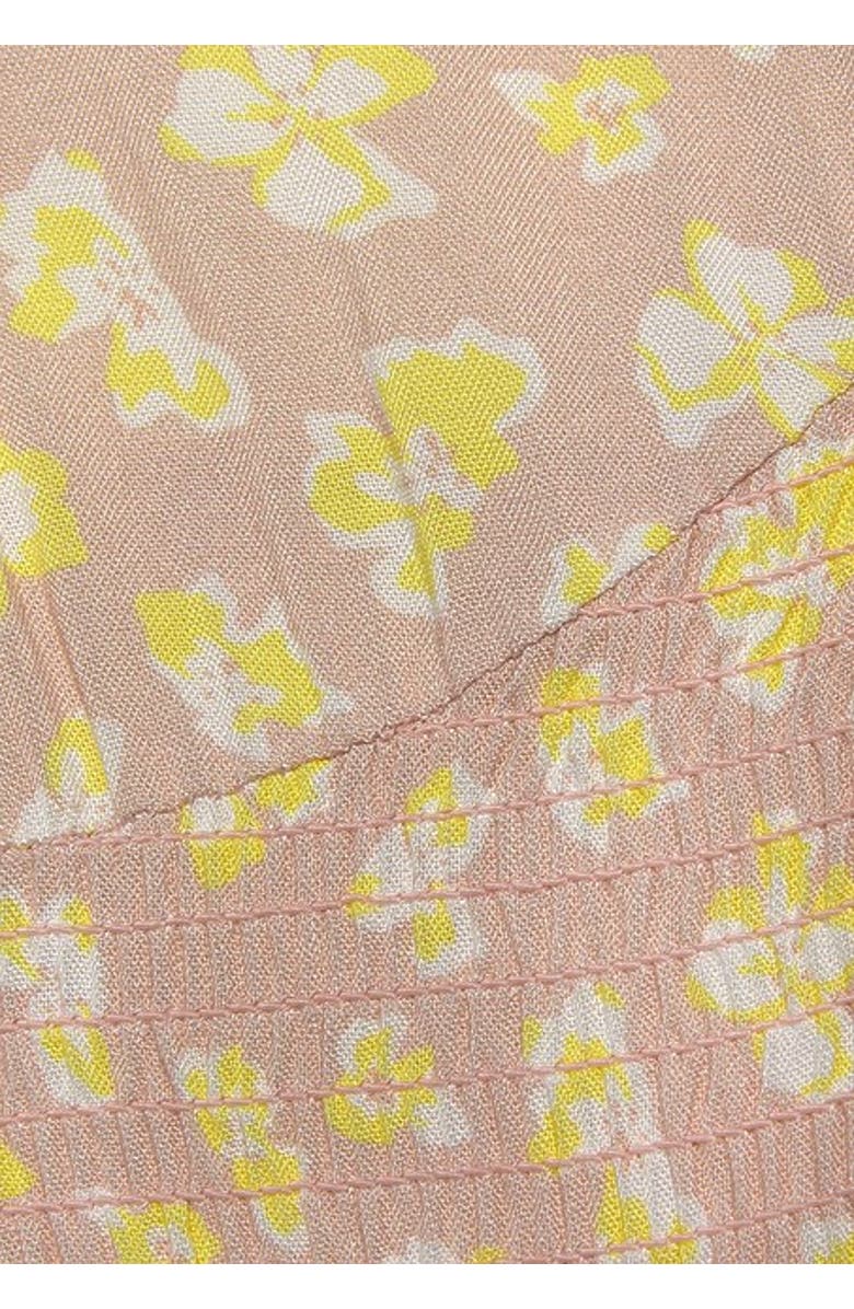 LASCANA Women's Floral V-Neck Dress, Alternate, color, Taupe Yellow