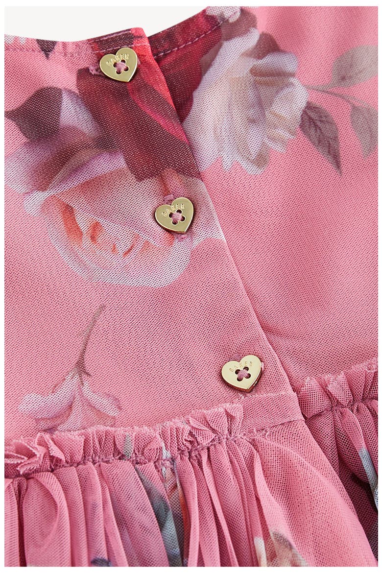 Kids' Valentina Floral Print Tulle Dress, Alternate, color, PINK