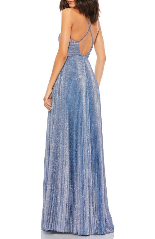 Mac Duggal Sparkle A-line Gown In Royal Silver