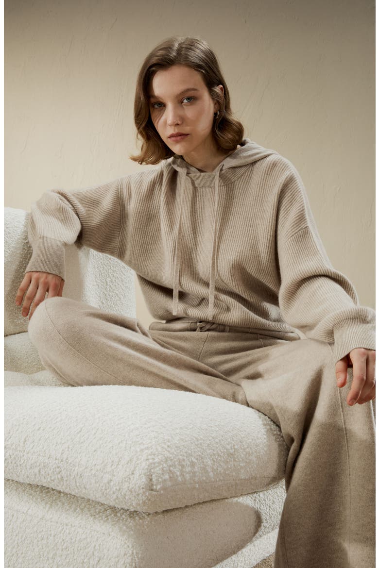 Women's Fluid Cashmere SweatPants, Alternate, color, Beige