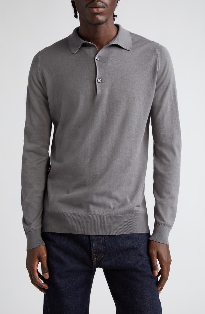 John Smedley Bradwell Cotton Sweater, Main, color, Cobble Grey