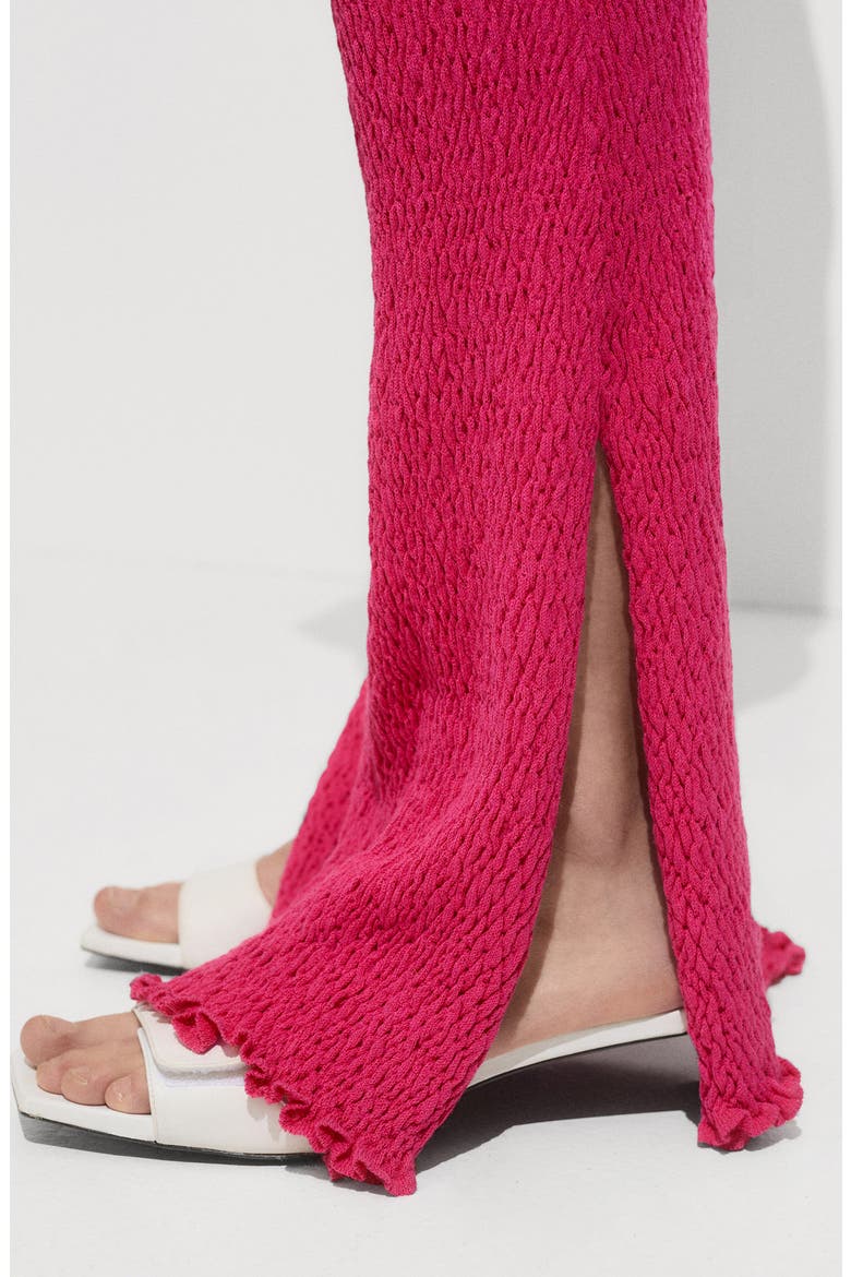 Braided Knit Flare Pants, Alternate, color, FUCHSIA