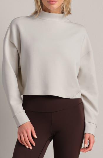 Rhone DreamGlow Mock Neck Crop Sweatshirt | Nordstrom