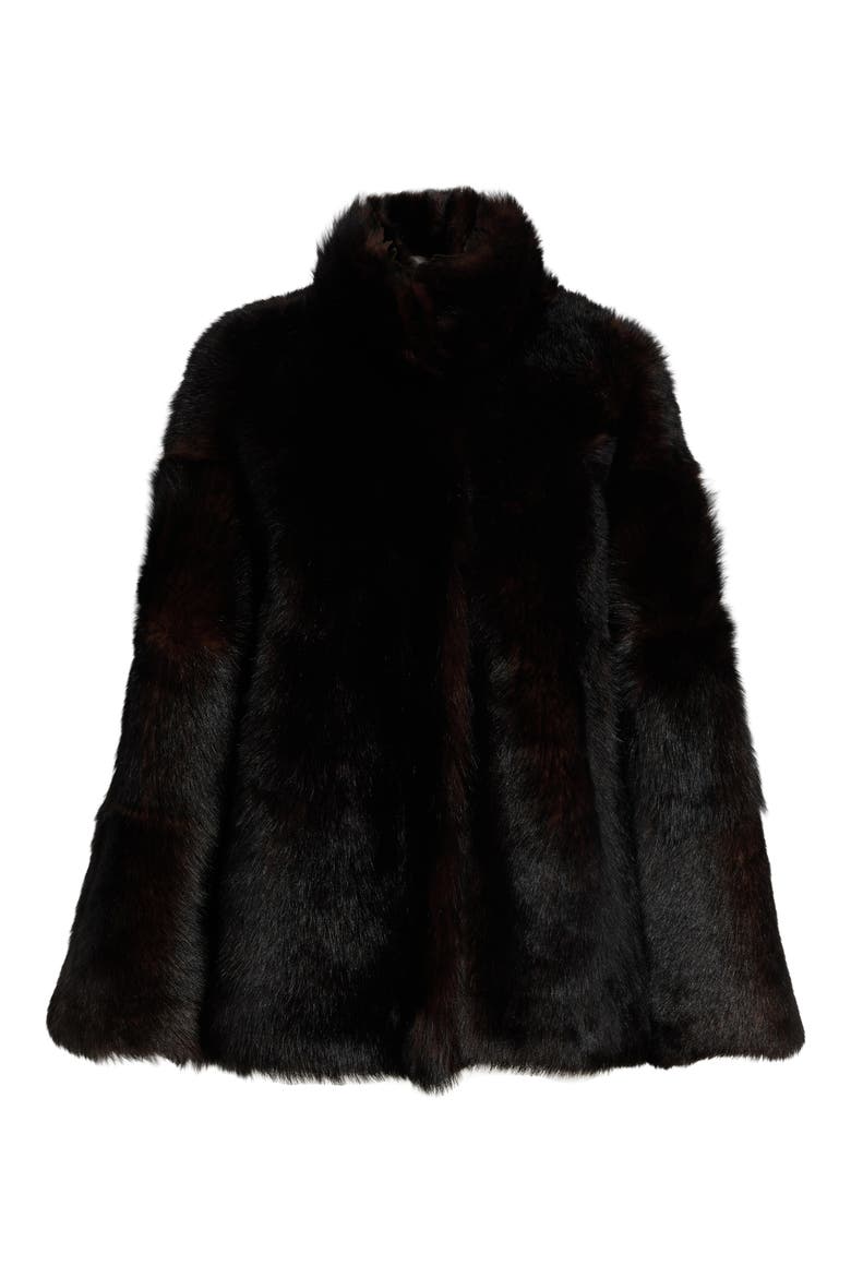Carolyn Genuine Shearling Coat, Alternate, color, BROWN SABLE