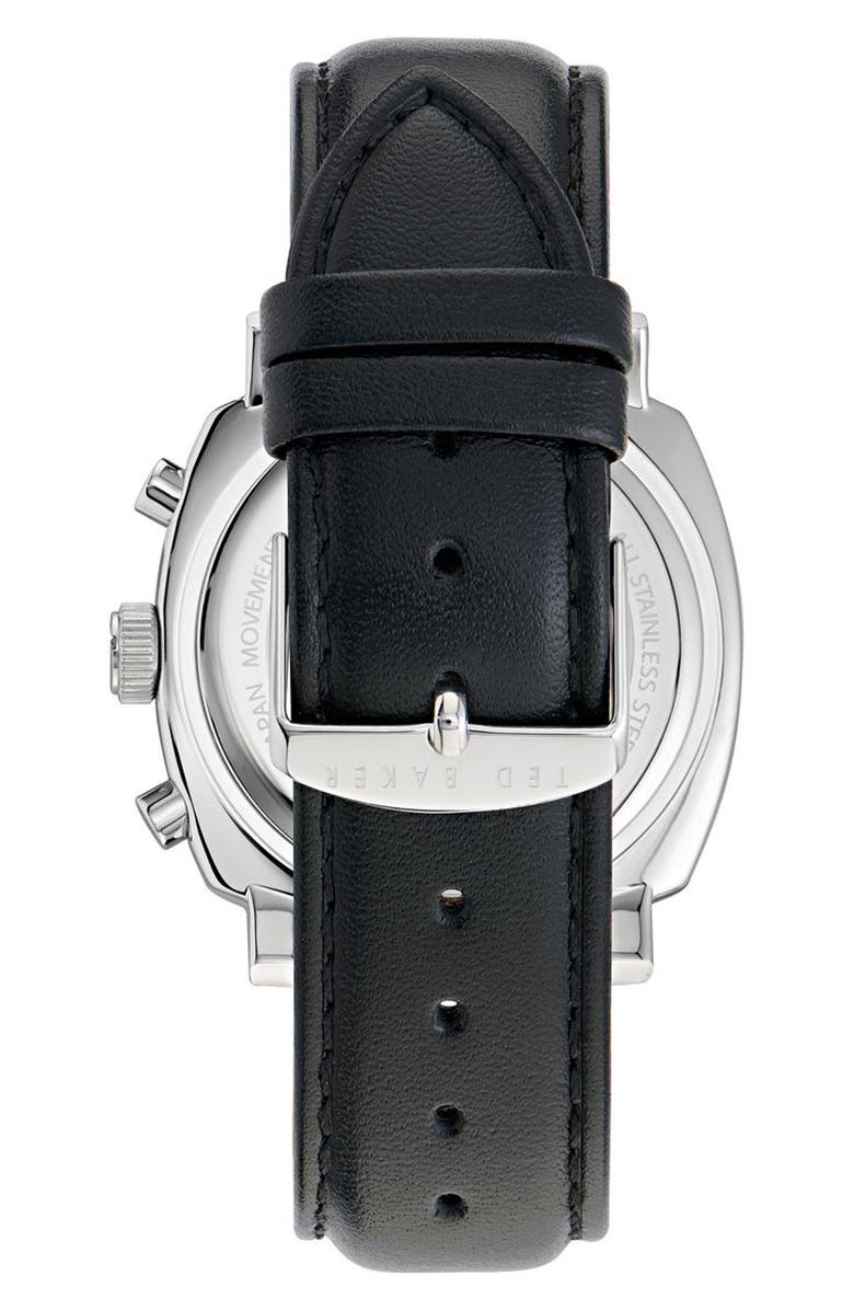 Ted Baker London TB Urban Leather Strap Chronograph Watch, 20mm, Alternate, color, Black