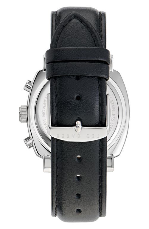 Ted Baker Tb Urban Leather Strap Chronograph Watch, 20mm In Black