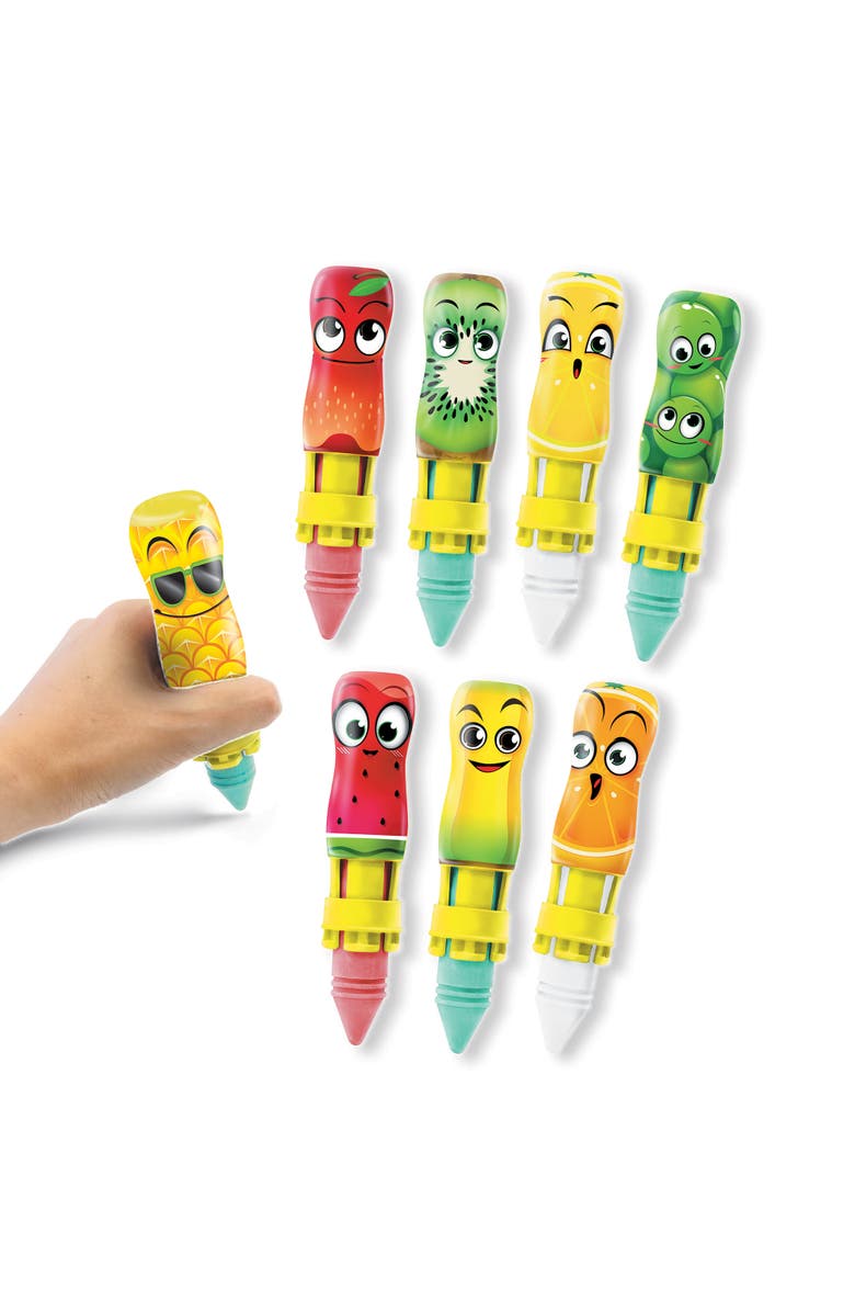 Lanard Chalkie Twin Pack Fruit Chalk Stick 8 Character Holders, 3+, Alternate, color, Multicolored