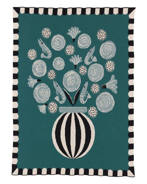 Le Bouquet Knit Throw Blanket
