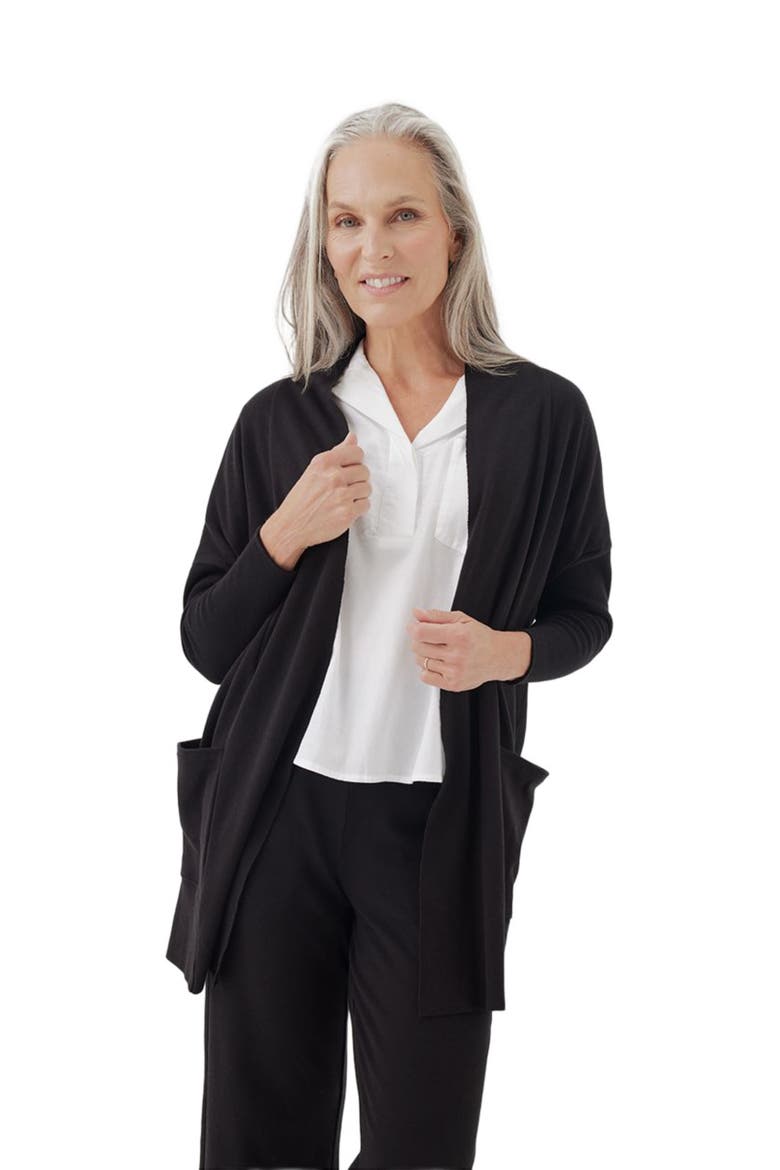 Organic Cotton Airplane Cardigan, Alternate, color, Black