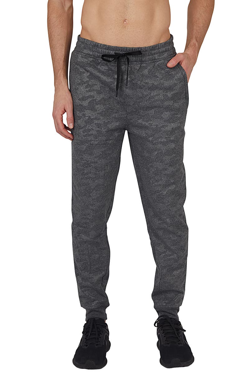 90 DEGREE BY REFLEX Camo Print Brushed Joggers, Alternate, color, Heather Charcoal