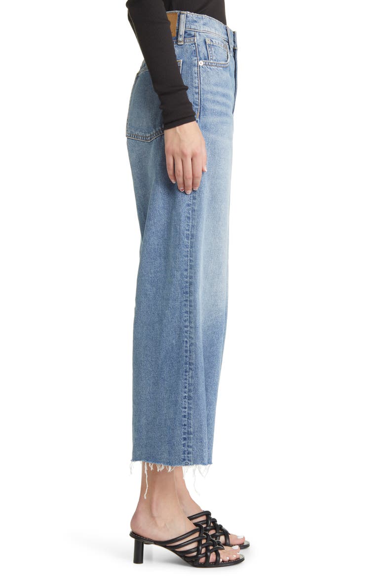 Andi Raw Hem High Waist Ankle Wide Leg Jeans, Alternate, color, QUINN