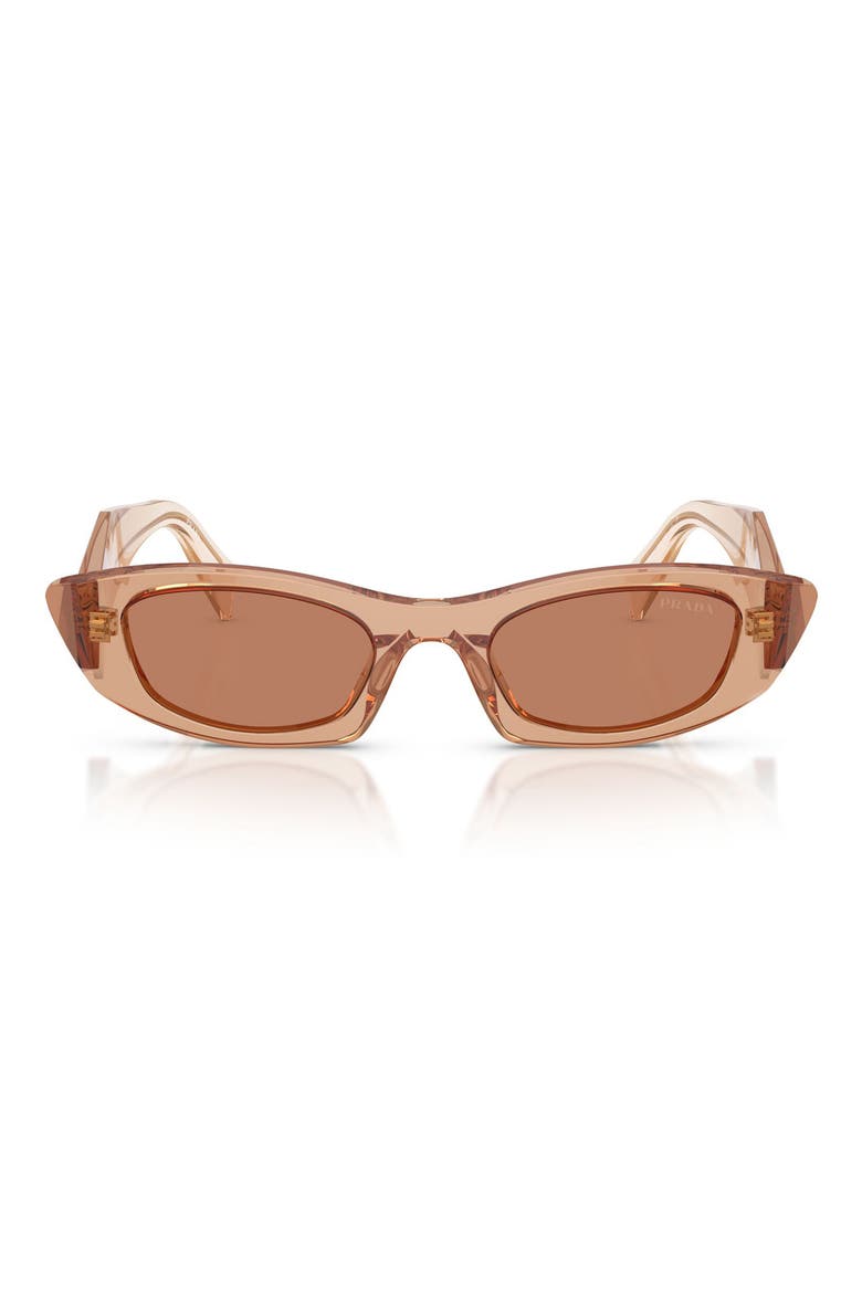 52mm Oval Sunglasses, Main, color, CHOCOLATE / BROWN