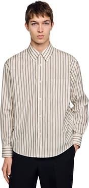 SANDRO Striped cotton shirt