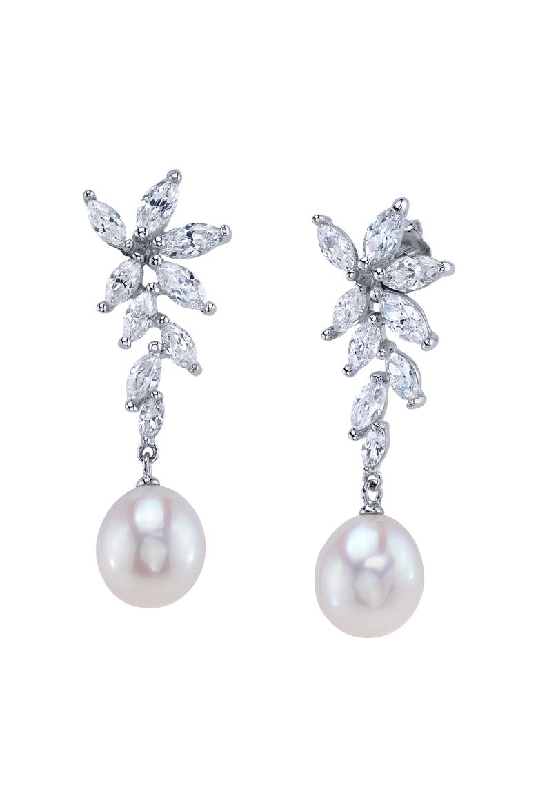 White Freshwater Pearl Legacy Earrings, Main, color, Sterling Silver