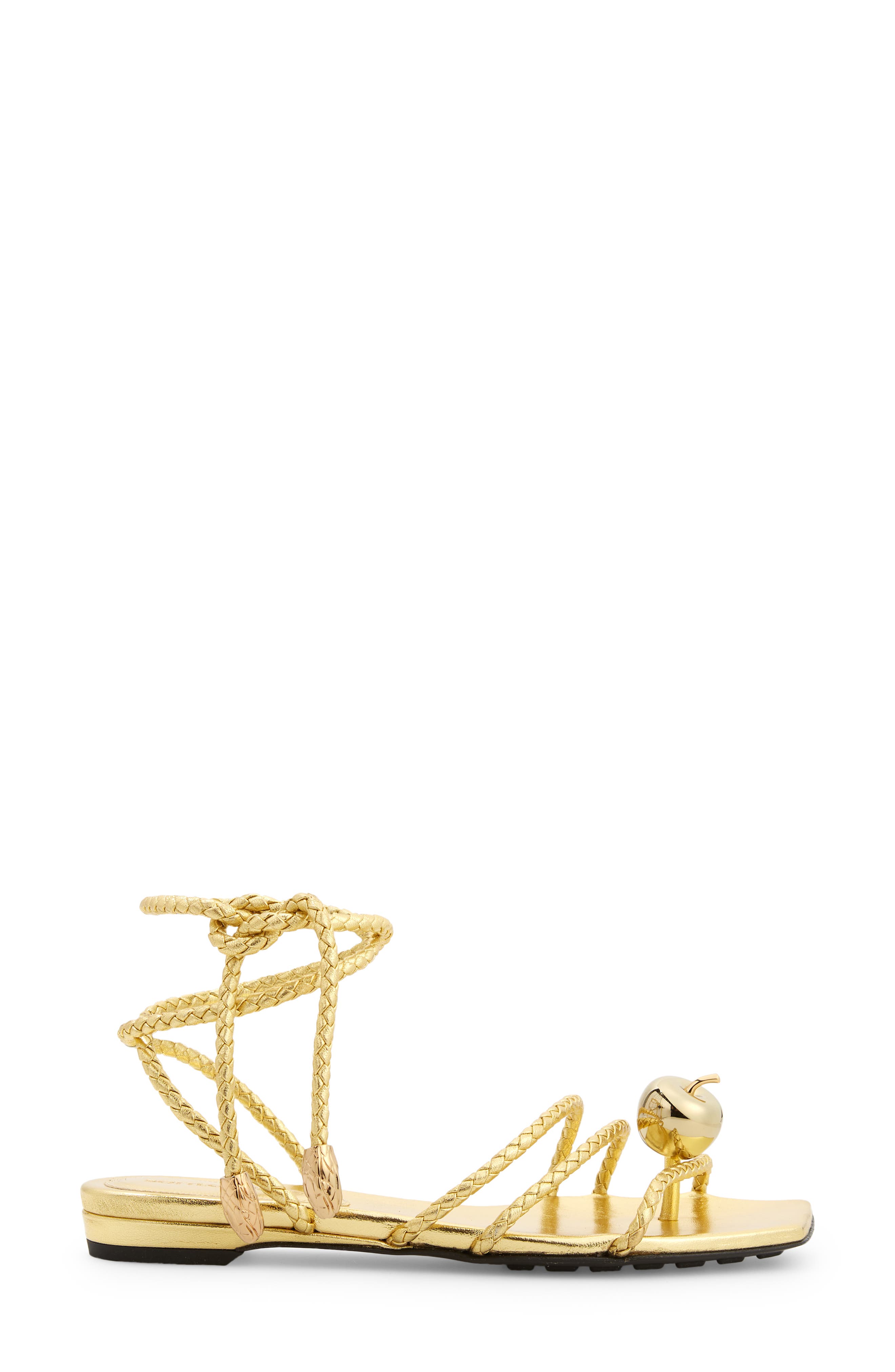 Adam Ankle Wrap Flat Sandal, Alternate, color, GOLD