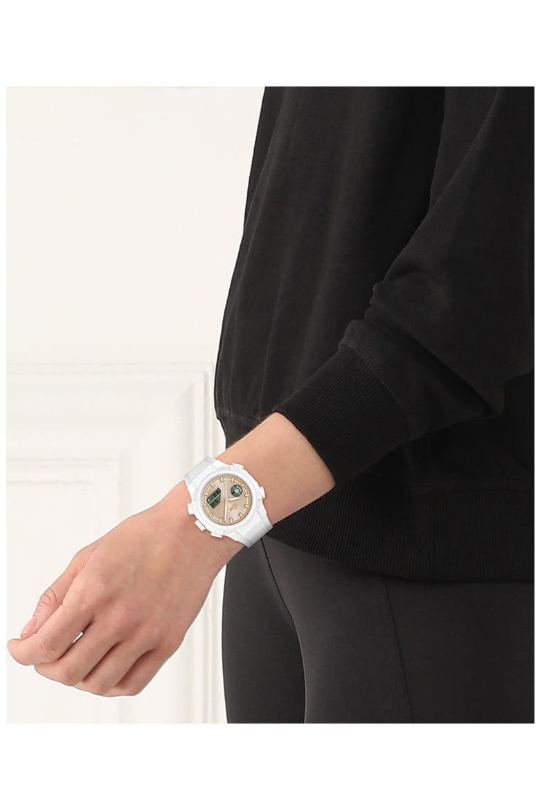LC33 Silicone Strap Watch, 40mm, Alternate, color, CARNATION GOLD