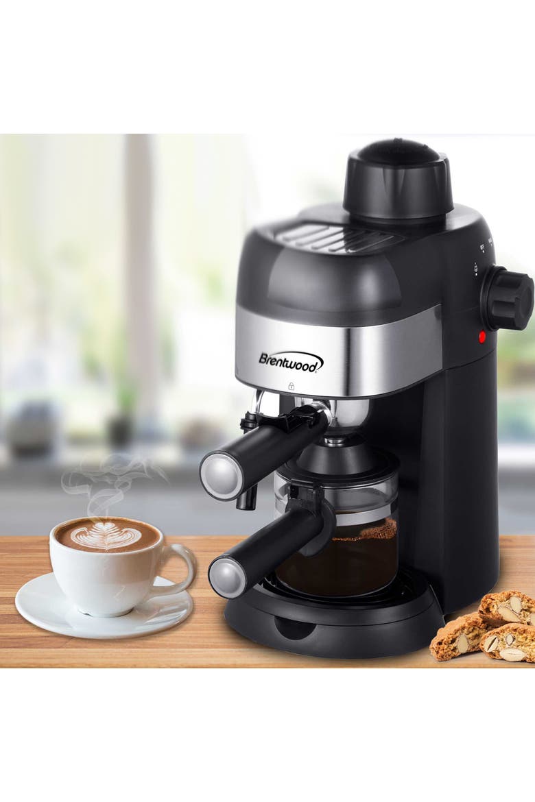 4 Serving Espresso and Cappuccino Maker, Alternate, color, Black
