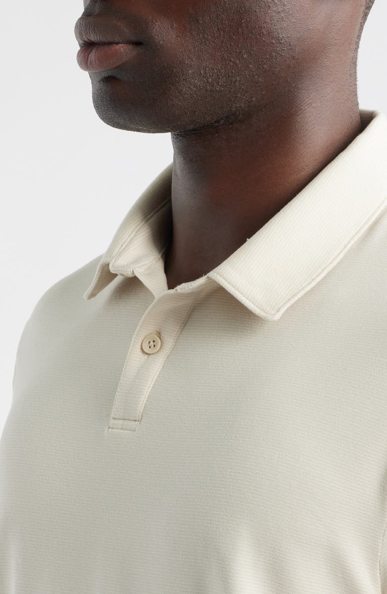 Zella Dynamic Stripe Polo, Alternate, color, Beige Birch Stripe