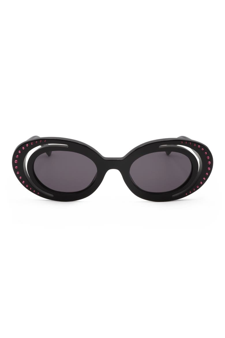51mm Oval Sunglasses, Main, color, BLACK / GREY