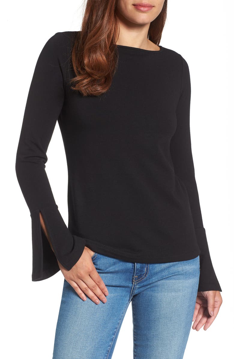 Halogen<sup>®</sup> Flare Sleeve Bateau Tee, Main, color, 