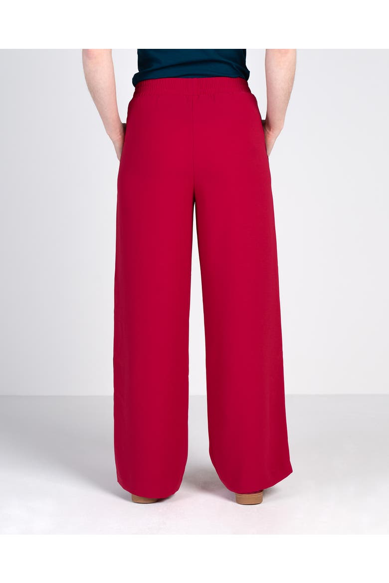 Drawstring Waist Side Stripe Trousers, Alternate, color, Raspberry & Deep Claret Stripe