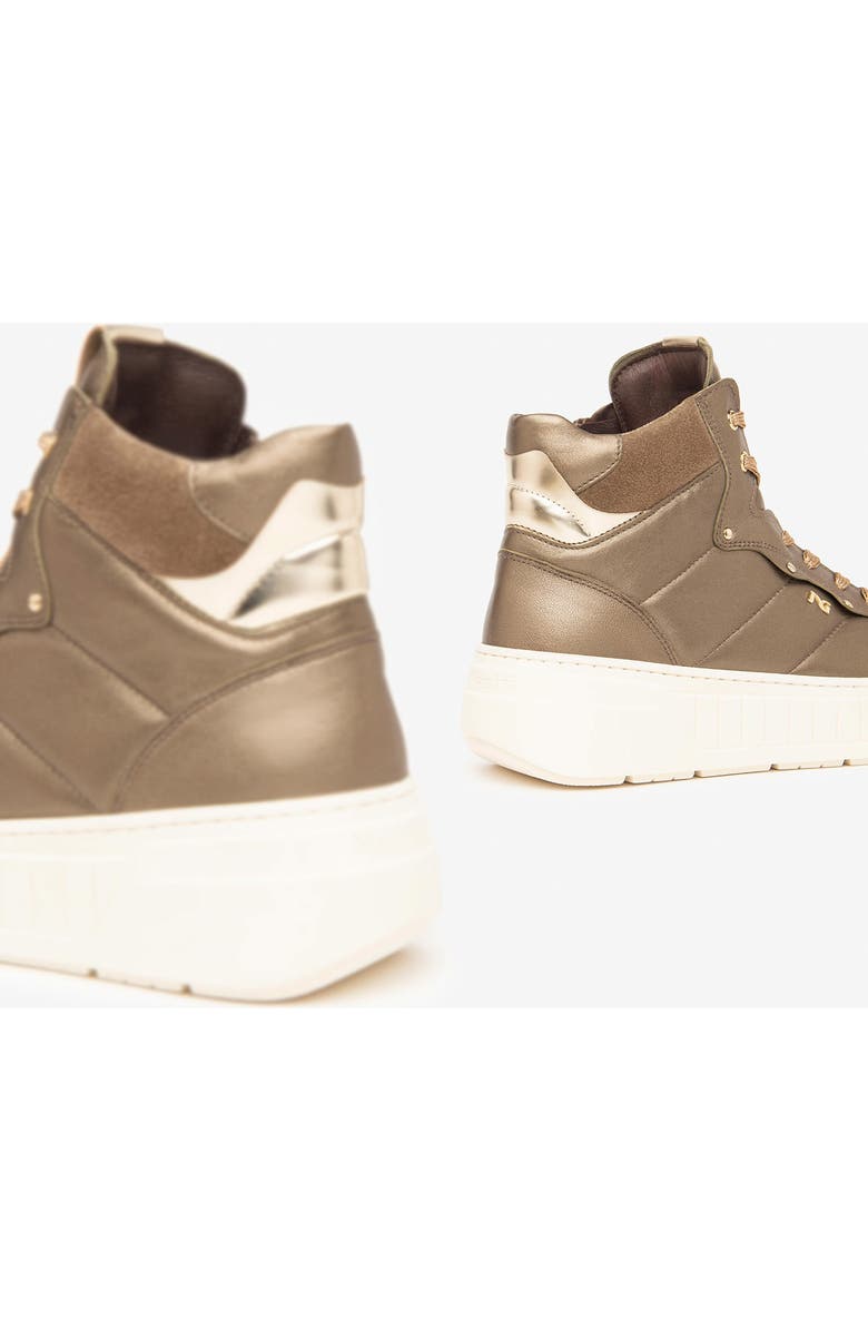 NeroGiardini Quilted High Top Sneaker, Alternate, color, Taupe
