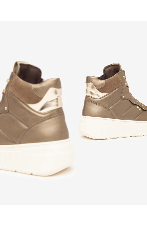 Nerogiardini Quilted High Top Sneaker In Brown