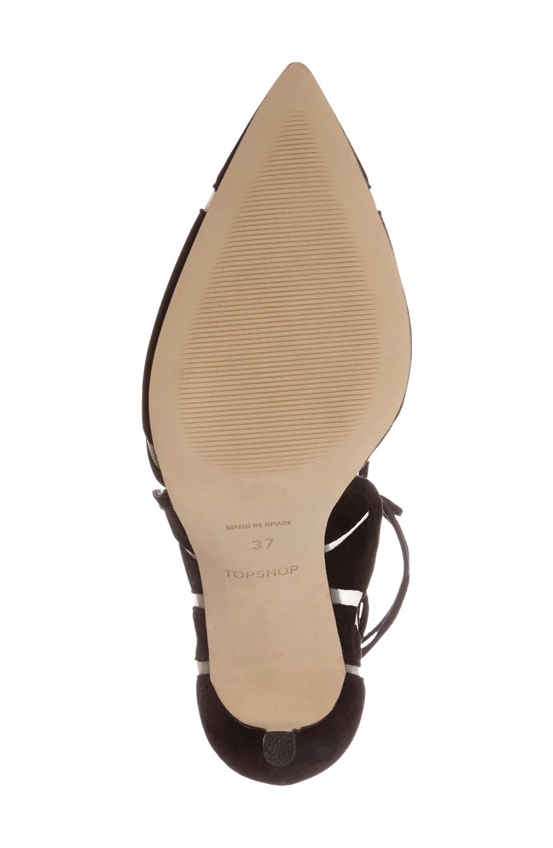 Topshop 'Gretchen' Ankle Tie Pointy Toe Pump, Alternate, color, 