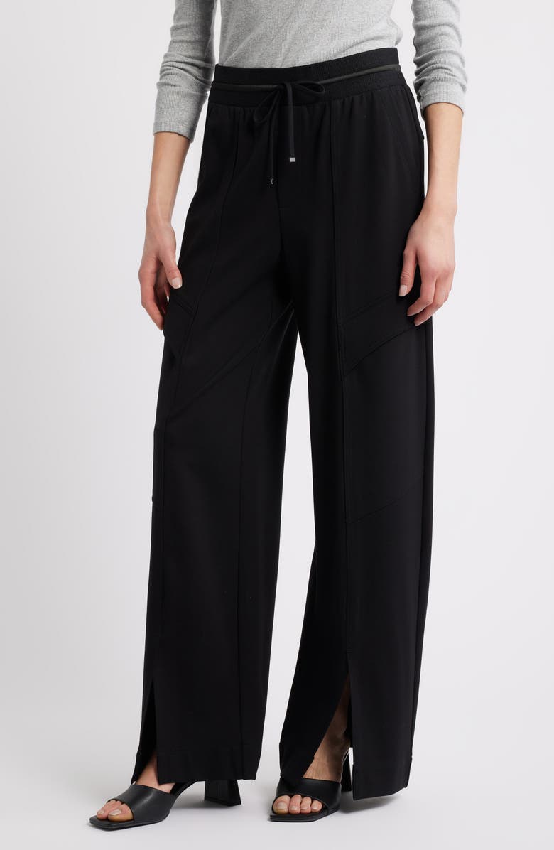Wit 
Wisdom Glider Skyrise Wide Leg Drawstring Pants, Main, color, Black