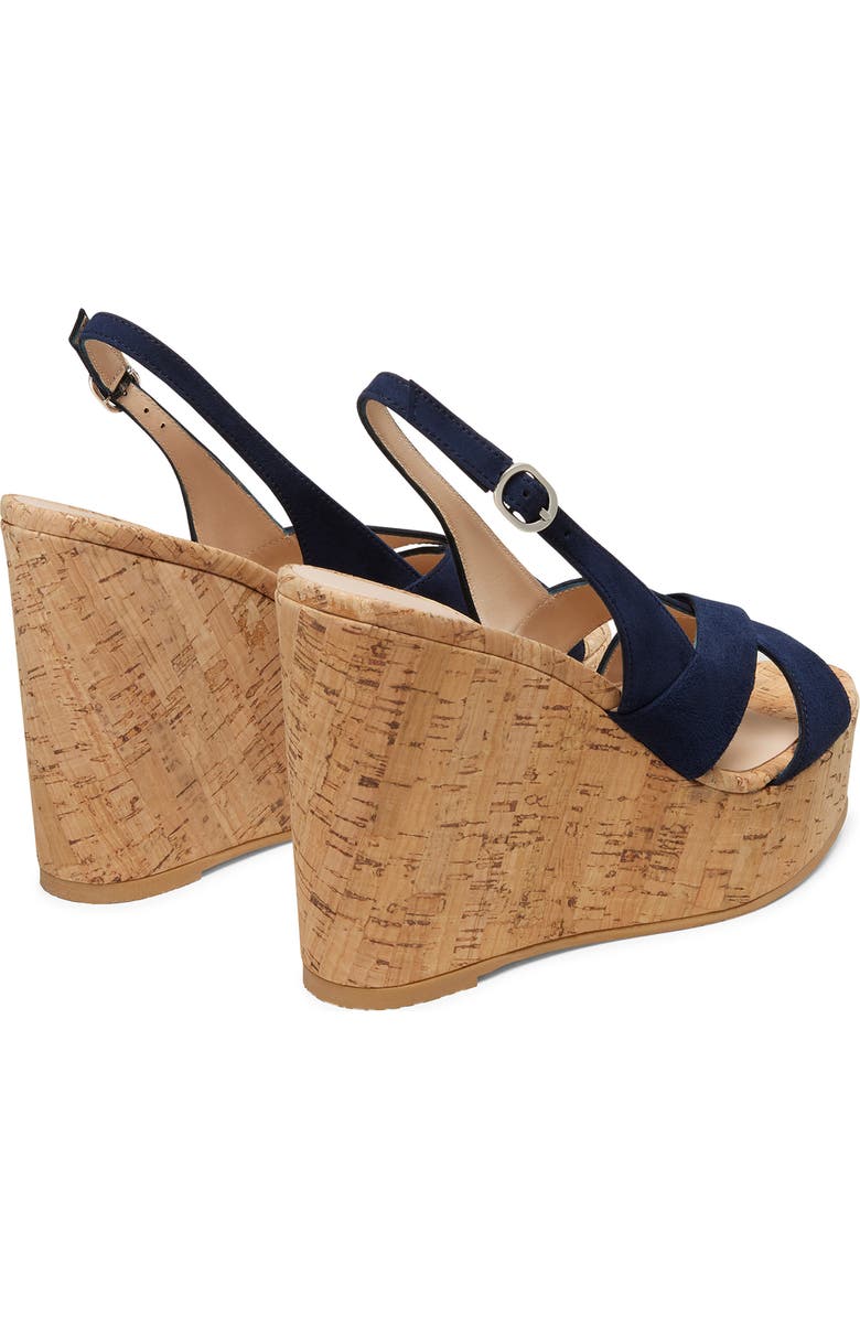 Stuart Weitzman Dayna Slingback Platform Wedge Sandal, Alternate, color, Nice Blue