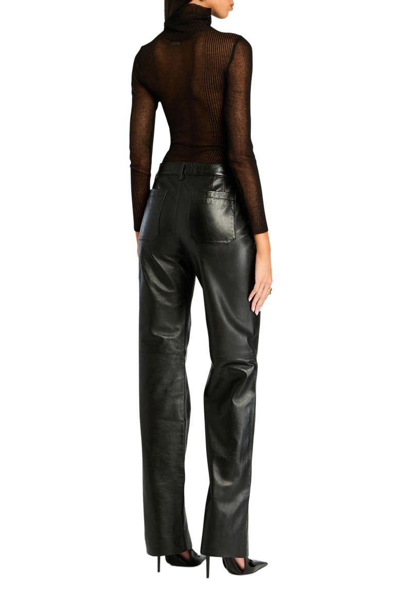 Adelina Leather Pant, Alternate, color, Black
