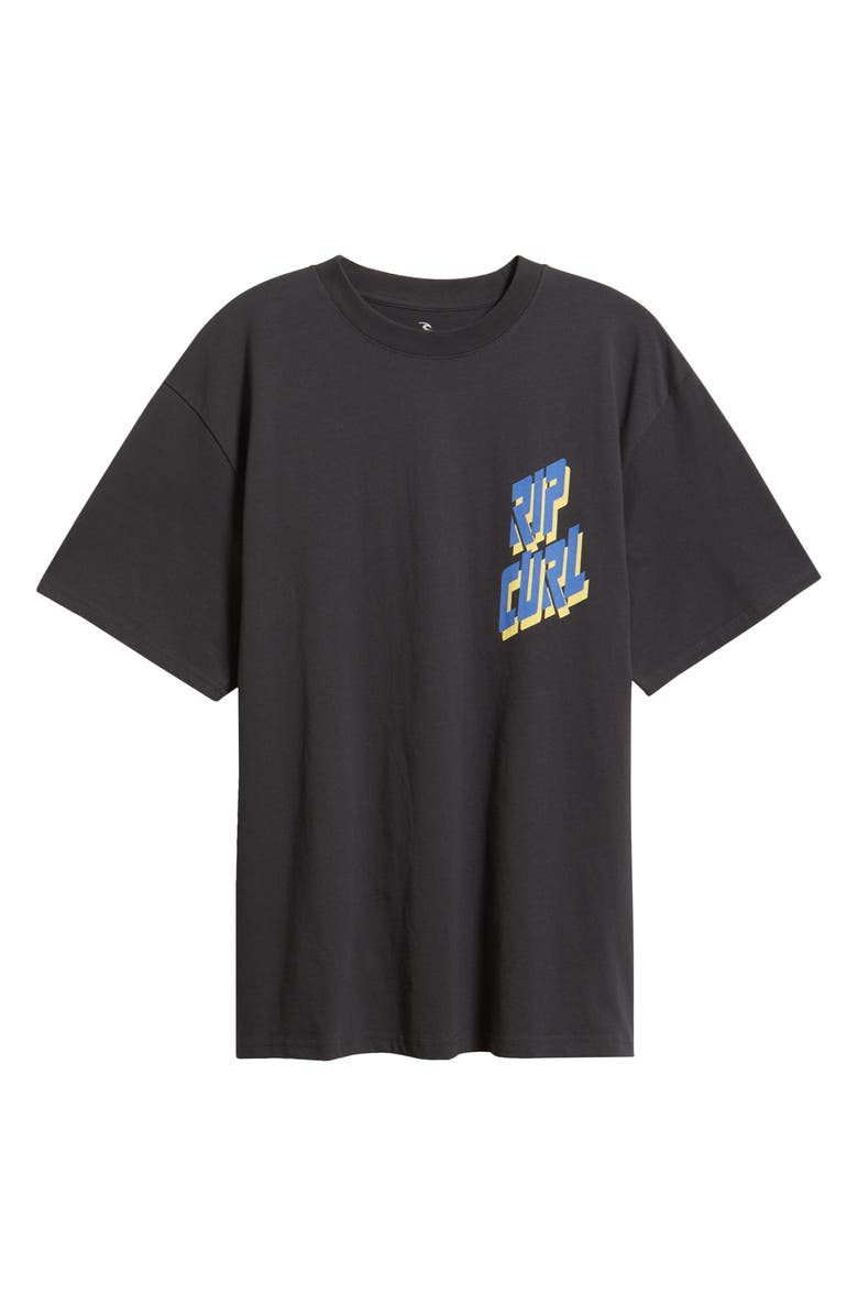 Rip Curl Liquid Trips Slant Graphic T-Shirt, Main, color, Washed Black