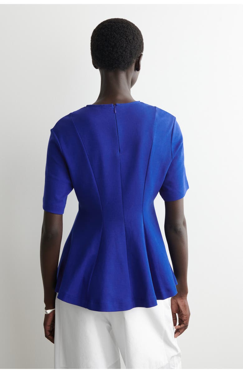 COS Waisted Cotton T-shirt, Alternate, color, Cobalt Blue