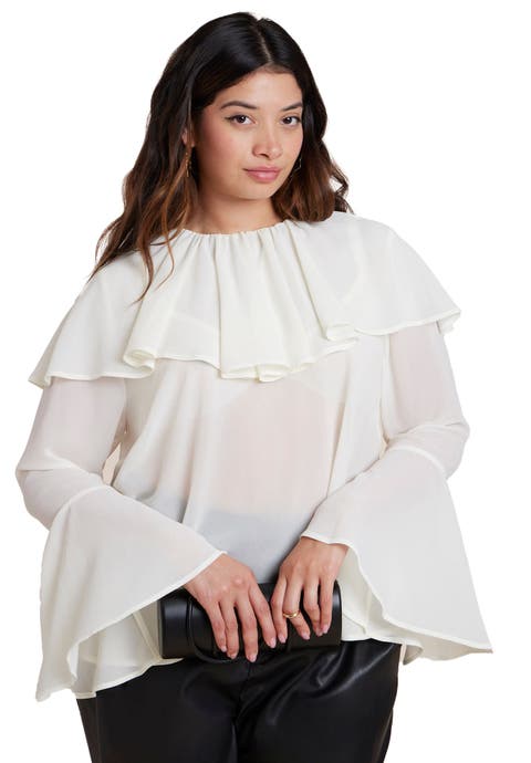 Ruffle Collar Top (Plus)