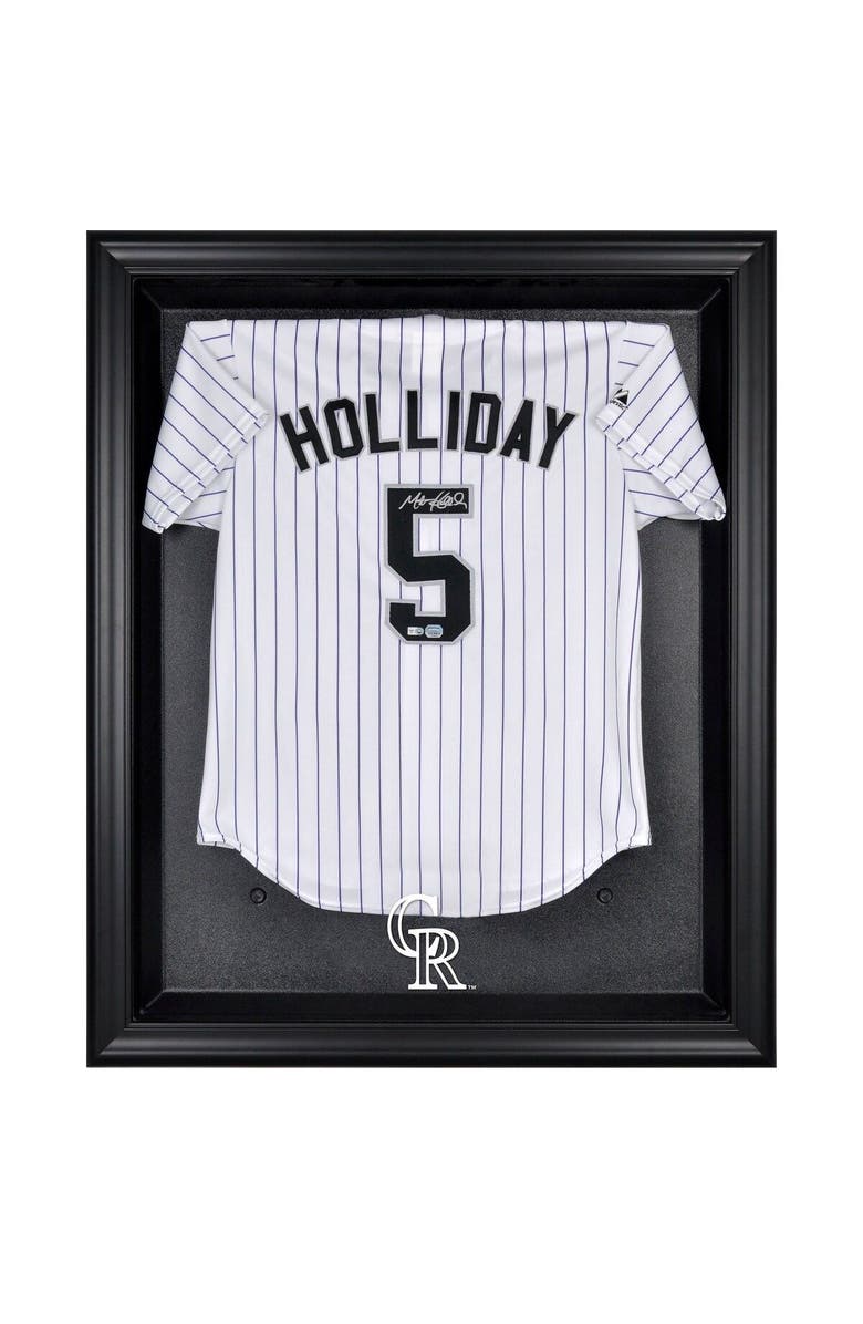 FANATICS AUTHENTIC Colorado Rockies Black Framed Logo Jersey Display Case, Main, color,