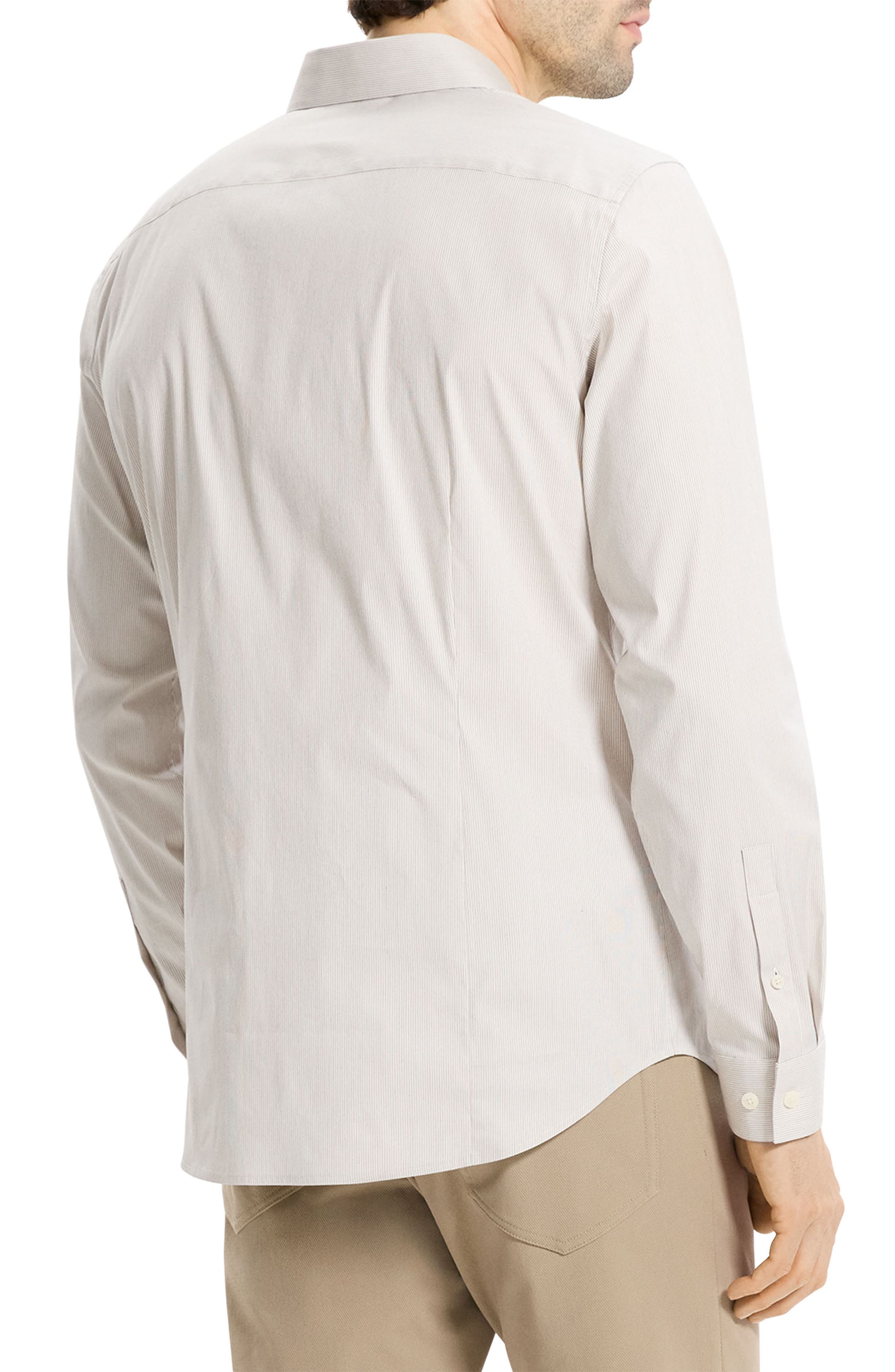 Sylvian Pinstripe Stretch Cotton & Nylon Button-Up Shirt - image 2
