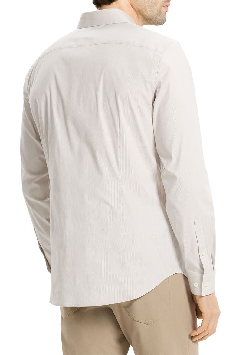 Sylvian Pinstripe Stretch Cotton & Nylon Button-Up Shirt, Alternate, color, FEATHER MULTI - 2IF